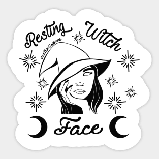 Resting witch face black Sticker